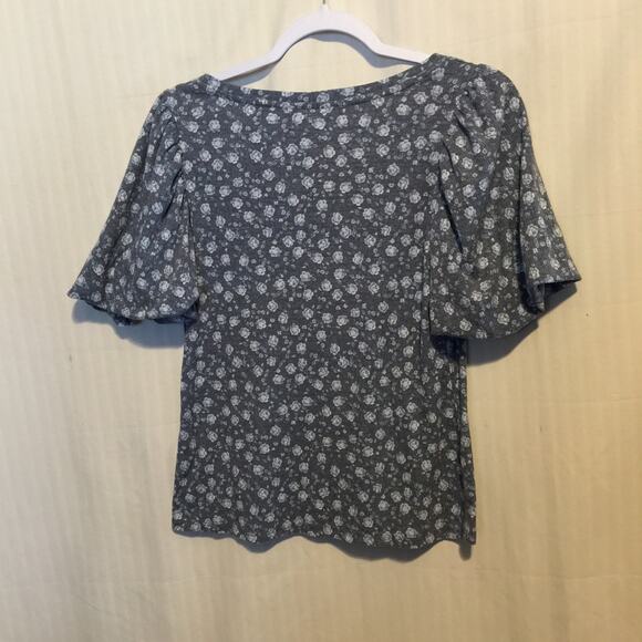 SimplyVera by Vera Wang Women's Gray and white short sleeve top size PL - Picture 4 of 10